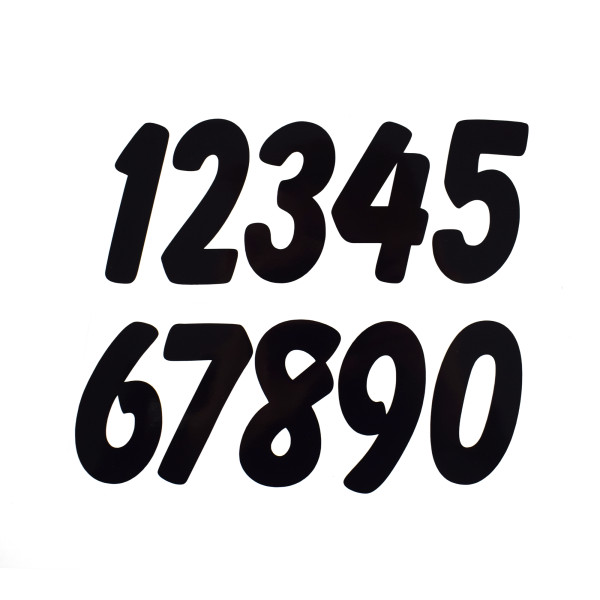 Pyramid Plastics Pyramid decals | racing numbers set 0-9 | 2d black